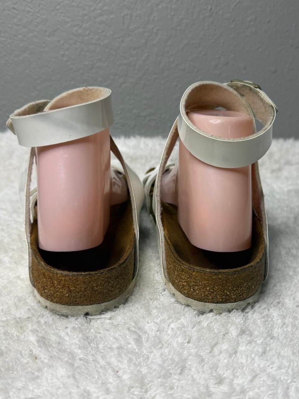 Birkenstock Yara White Patent Birko-Flor Ankle Wrap Sandals Size 40 US 9 regular - Picture 6 of 9